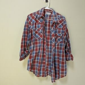 Plaid Button-Up Shirt